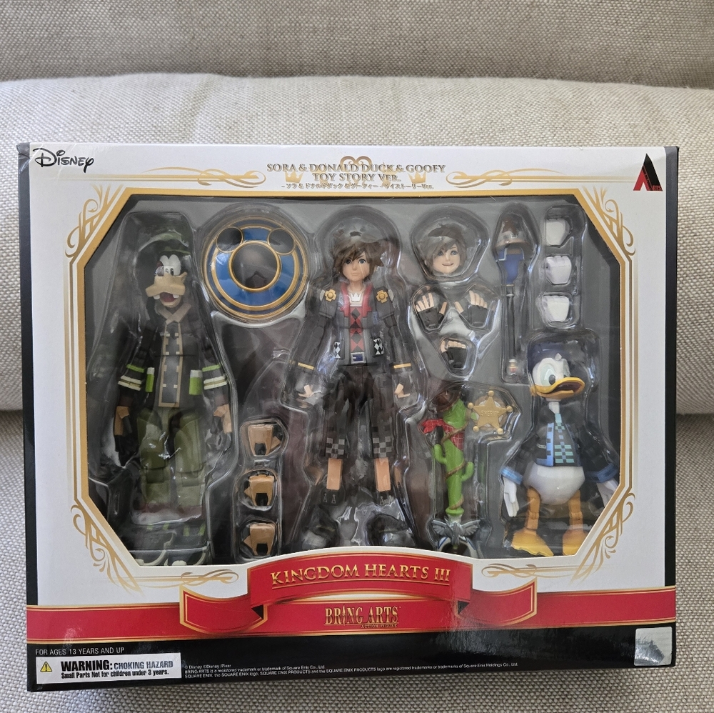 "SEALED" Disney Kingdom Hearts 3 Bring Arts Sora & Donald Duck and Goofy Figures - Picture 3 of 4